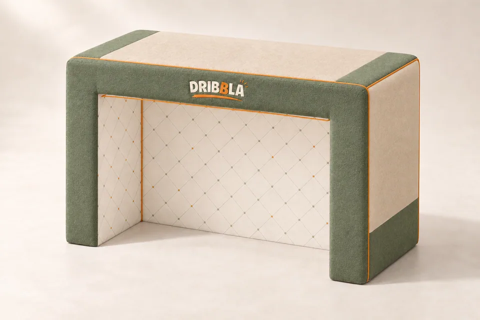 Dribbla em modo gol, com abertura de 86 × 53 cm